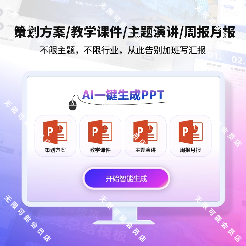 [官方正版]AIPPT会员 ai一键自动生成PPT兑换码永久天终身VIP制作-图2