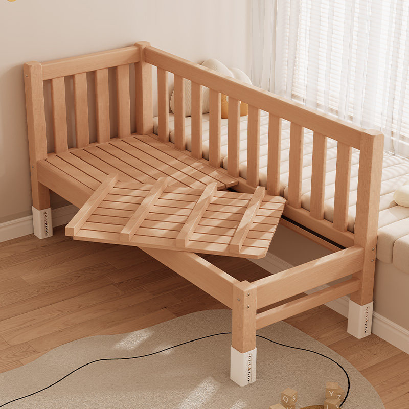 榉木婴儿拼接床实木儿童床边加宽大人可睡扩宽神器可调高度延长床,淘宝优惠券,粉丝福利购,淘宝优惠卷