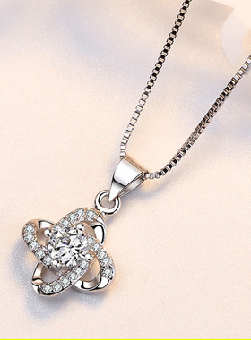 四叶草锁骨水波链女潮小众设计