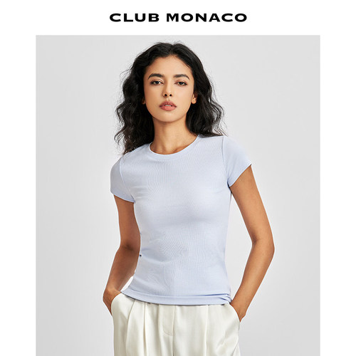 【经典延续】CLUB MONACO女装BOWEE圆领莫代尔棉短袖T恤 - 图2