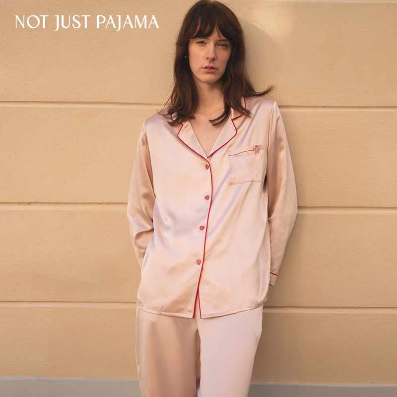 『520礼物』Not Just Pajama 22姆米真丝睡衣女夏家居服长袖套装-图0