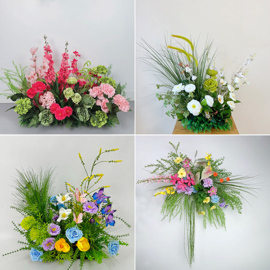 婚庆地排花森系仿真花假花订婚礼生日宴莫奈花园布置装饰迎宾花艺