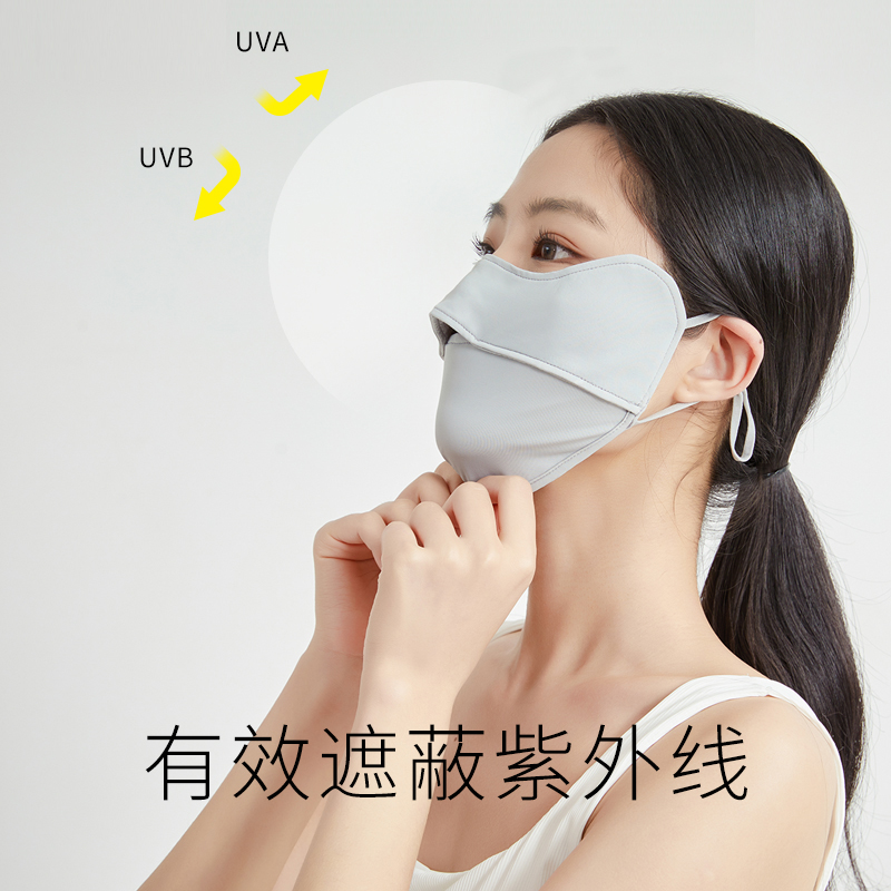 maskplus防晒口罩女防紫外线夏天薄款透气遮脸护眼角upf冰丝面罩