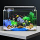 Fish tank background sticker electrostatic decoration pure black
