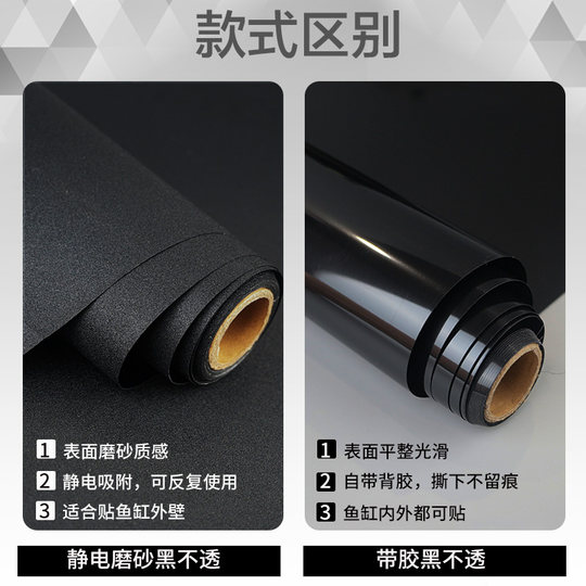 Fish tank background sticker electrostatic decoration pure black