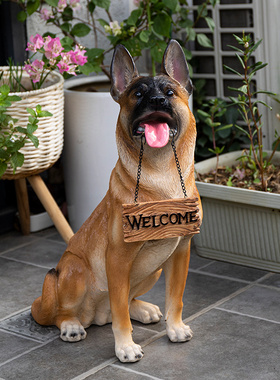 家点靓客厅装饰仿真狗落地摆件