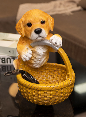 仿真萌宠入户放钥匙收纳装饰摆件