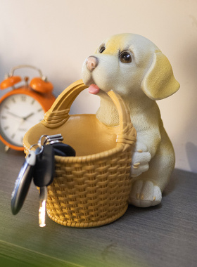 可爱狗狗入户玄关钥匙收纳摆件