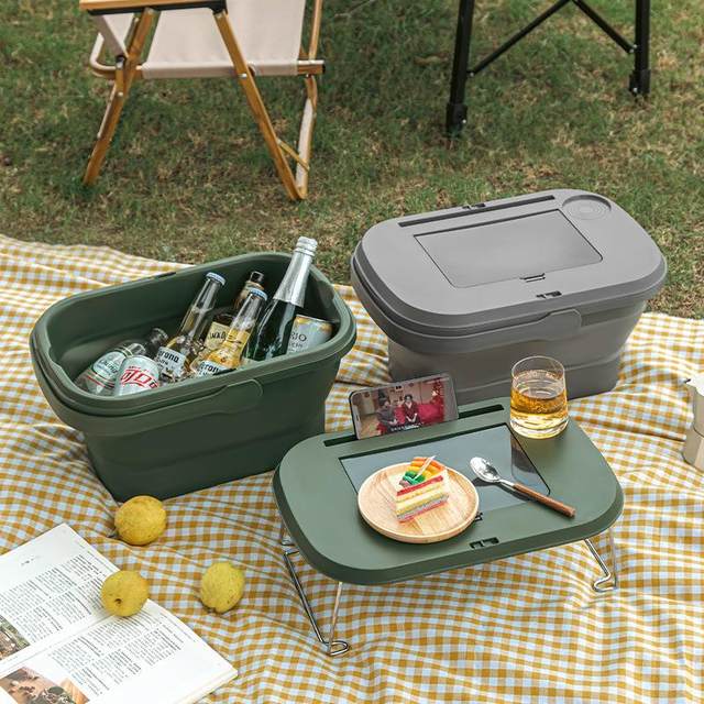 Outdoor camping storage box folding box camping sorting box car trunk storage box internet celebrity picnic basket artifact