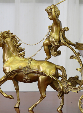 果盘欧式风客厅玄关陶瓷马拉车