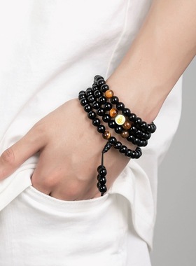 十二生肖手链黑曜石男女