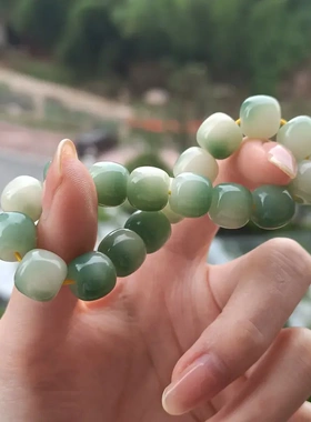 绕指柔菩提根手串批发佛珠渐变飘花烟灰色老型菩提子手链文玩