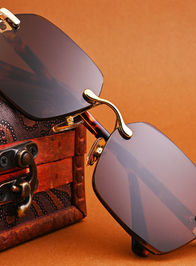 个性梯形水晶眼镜石头舒适