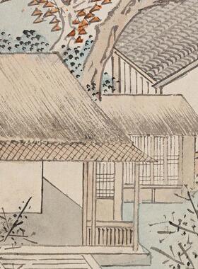 清溥儒山色蒸云纸本立轴清代山水画高清H数字微喷复制临摹手稿
