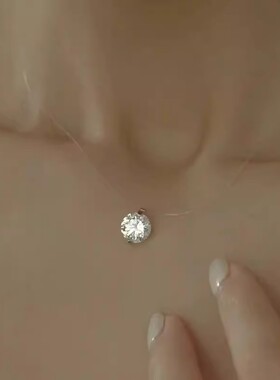 轻奢设计高级感S925纯银人鱼泪钻石项链女锁骨链简约时尚百搭颈链