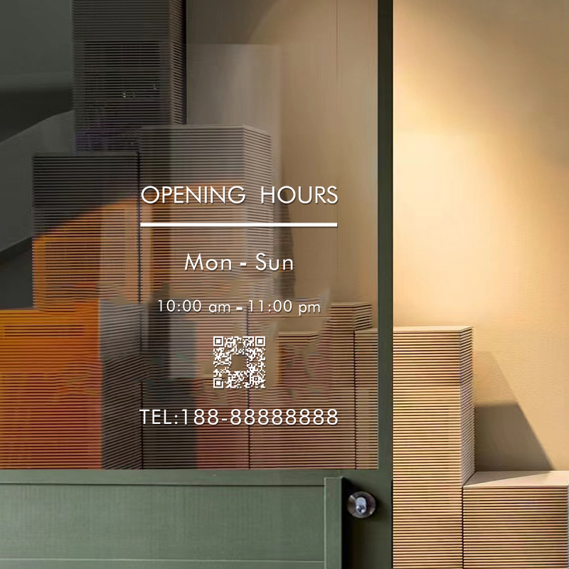 服装店营业时间玻璃门贴纸创意奶茶咖啡店铺橱窗装饰布置广告贴画 - 图3