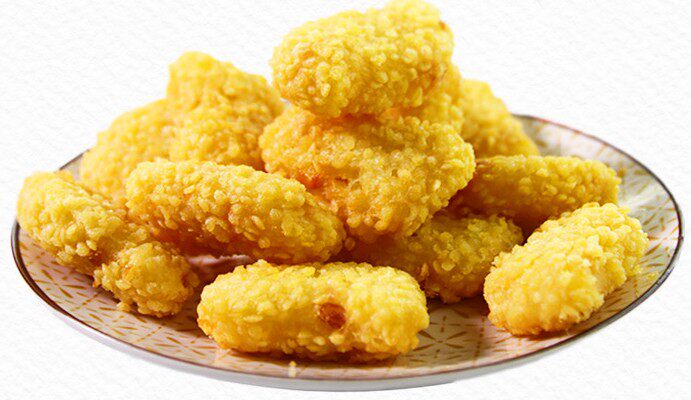 夏星食品吮指小食玉米布丁酥1000g油炸冷冻甜品半成品小吃整箱包