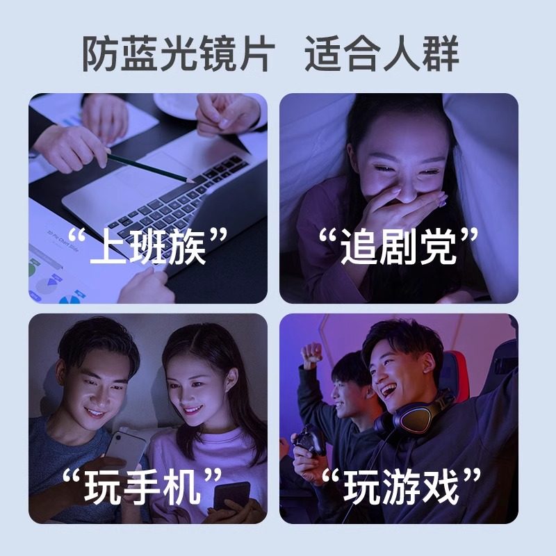 依视路镜片碧碧及亚优视蓝 1.56/1.60/1.67防蓝光近视眼镜片2片装