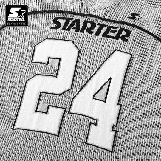 STARTER jersey new 100% cotton V-neck Jersey style loose sports and casual pure cotton short-sleeved wool top