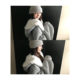 Reversible faux fur warm hooded sweatshirt jacket