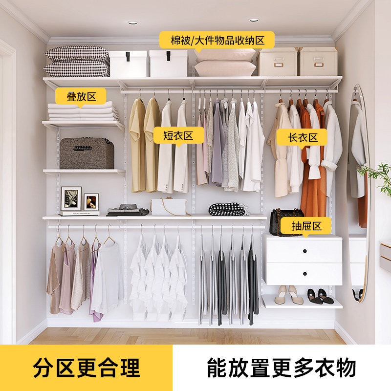 美达斯金属衣柜钢架结构折叠门卧室家用走入式壁挂砌墙储物衣帽间,淘宝优惠券,粉丝福利购,淘宝优惠卷