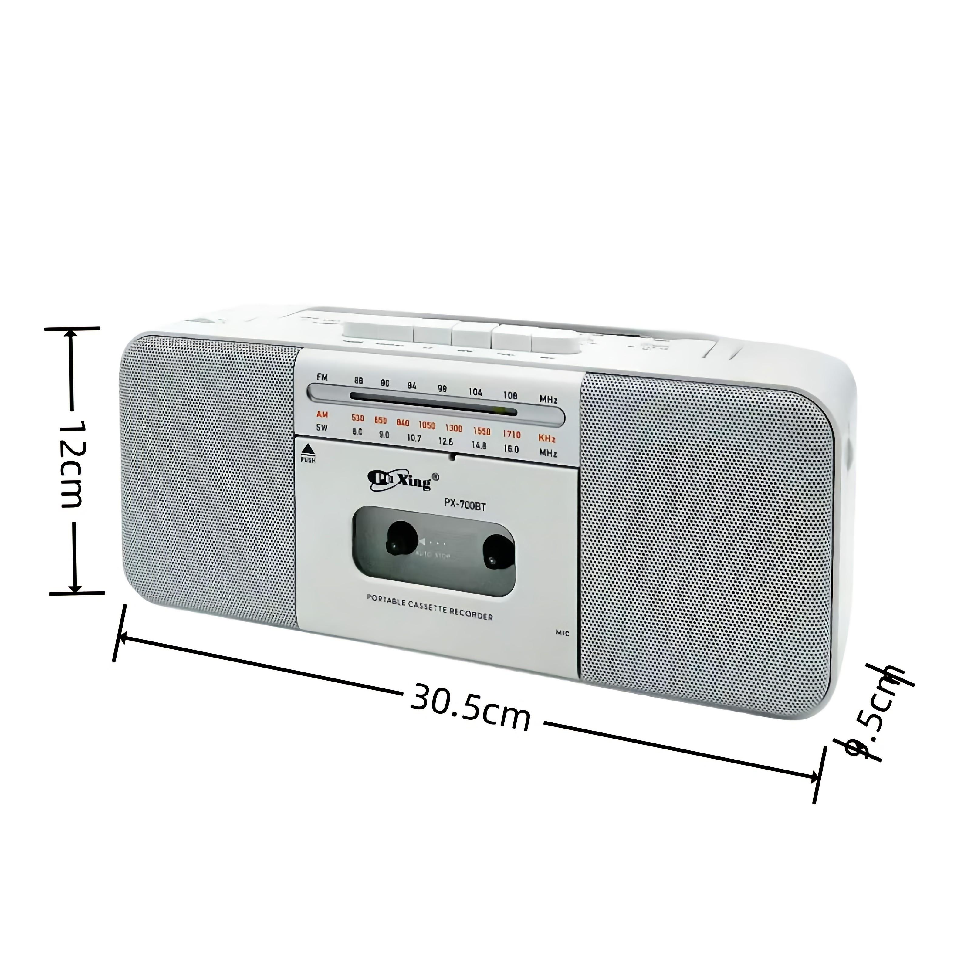 新款怀旧录音磁带播放机便携多功能蓝牙插卡音箱双喇叭复古收音机 - 图1