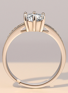 仿真克拉钻石求婚表白情侣对戒