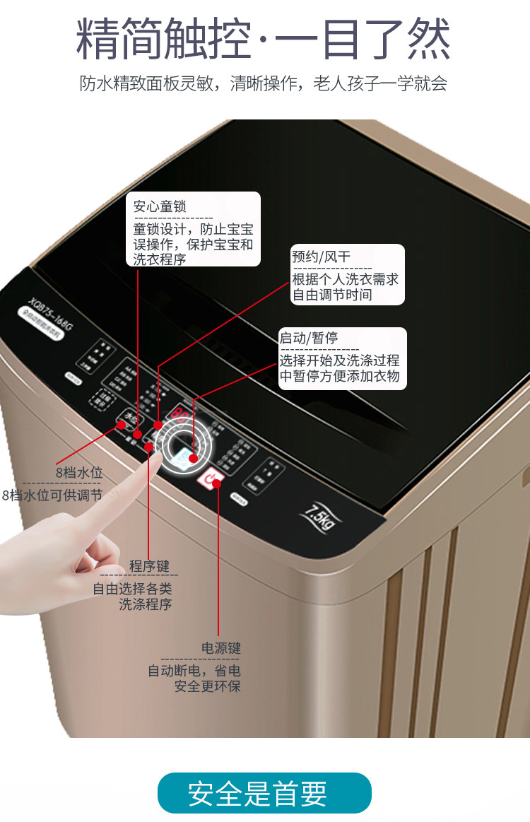 志高家用小型全自动大容量洗衣机 欢霖电器工厂直销店洗衣机