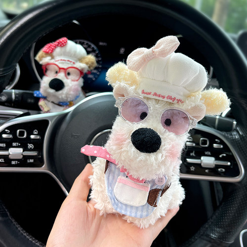 汽车怀挡装饰转向灯雨刮器车载毛绒公仔玩偶车内饰品摆件新车礼物 - 图1
