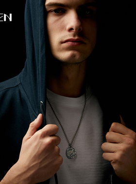 香港轻奢复古印第安嘻哈风银吊坠