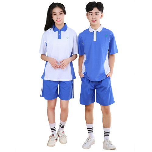 深圳校服套装中学生高中生初中夏季短袖短裤男女蓝白校裤春季裤子 - 图3