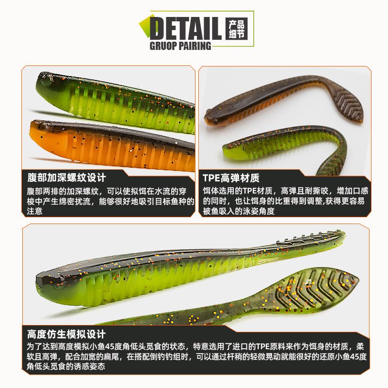 24新品驯鱼高手倒钓浆尾虫浮水鲈鱼鳜鱼路亚软虫倒钓钩专用假饵,淘宝优惠券,粉丝福利购,淘宝优惠卷