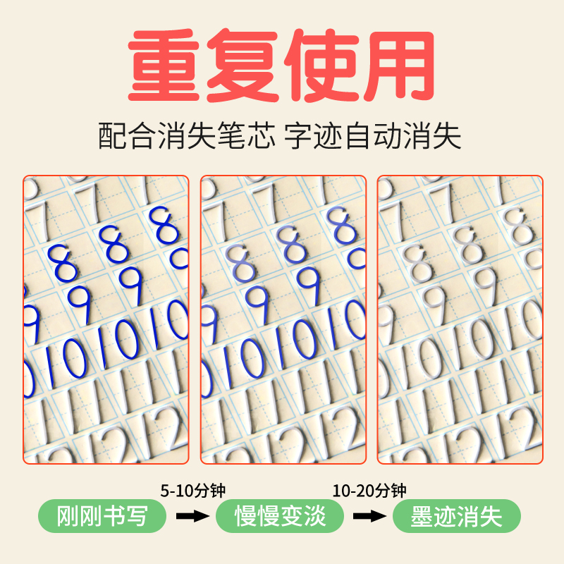 儿童数字练字帖幼儿园楷书启蒙练字板笔画笔顺练字神器学前班凹槽学前学字字帖小学初学者写字帖魔法练字本贴 儿童数字练字帖幼儿园楷书启蒙练字板笔画笔顺练字神器学前班凹槽学前学字字帖小学初学者写字帖魔法练字本贴