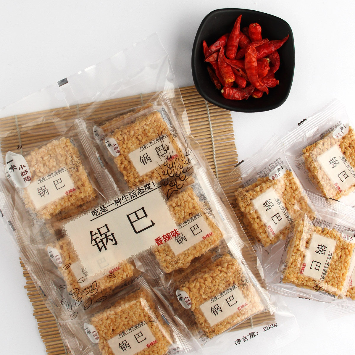 一米小师傅 258g*4包安徽特产锅巴 一米小师傅膨化食品
