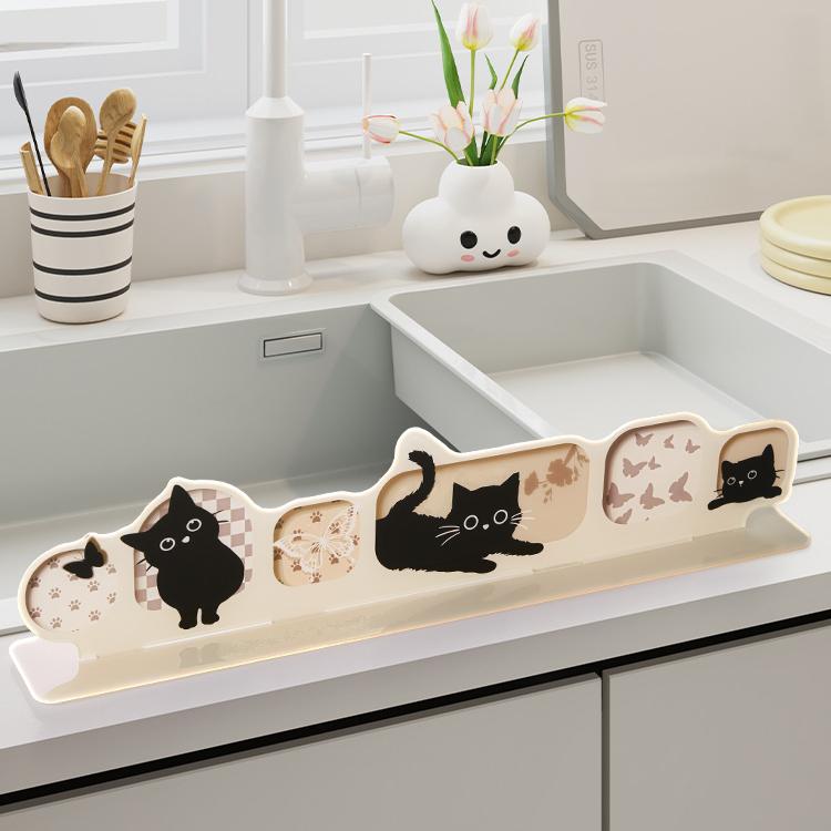 卡通厨房水槽挡水板洗手台盆洗衣池浴室挡水条防溅水挡板水槽挡板