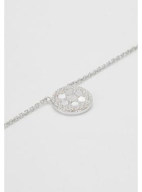 代购代购Fossil化石女士项链简约优雅精致百搭银色圆形吊坠装饰