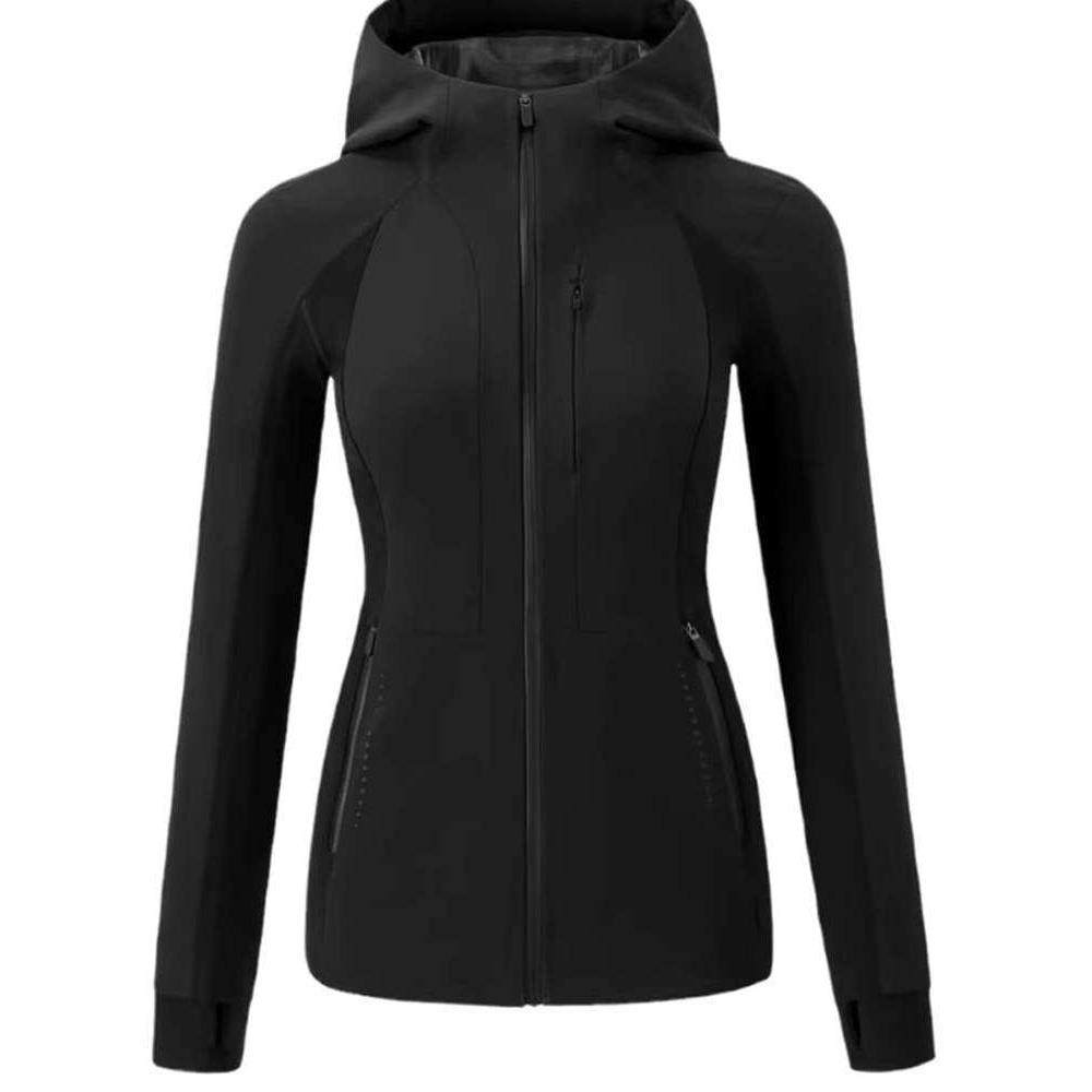 2025春秋季女款修身弹力冲锋衣骑行薄款瑜伽服料收腰运动夹克外套,淘宝优惠券,粉丝福利购,淘宝优惠卷