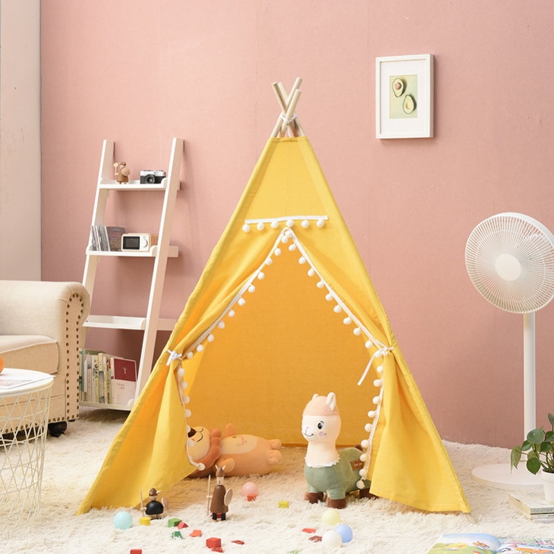 kids teepee tent kids indian canvas playhouse sleeping dome - 图1