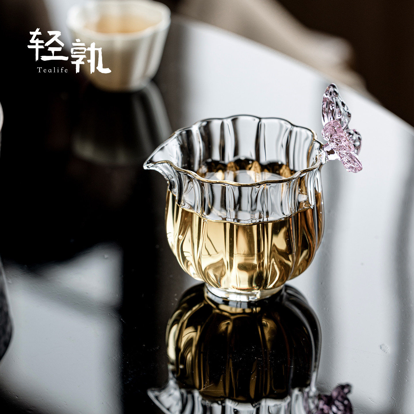 蝴蝶公道杯玻璃加厚耐热分茶器泡茶茶具日式茶海手抓公杯茶道家用,淘宝优惠券,粉丝福利购,淘宝优惠卷