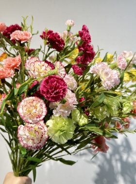 康乃馨仿真花假花插花造景花束摆件装饰洋甘菊橱窗摆设小雏菊