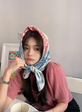 法式防晒丝巾抹胸女大方巾夏头巾