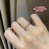 Minimalist Size Bubble Diamond Chain Ring 925 Silver
