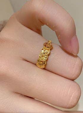 五帝币铜钱碎碎冰戒指女龙鳞币