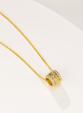 黄金麦穗路路通项链女925银镀金