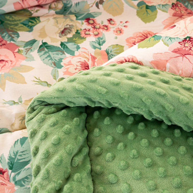 全棉儿童豆豆被子2024新款春秋冬被绒被子加厚冬被单双人被可机洗