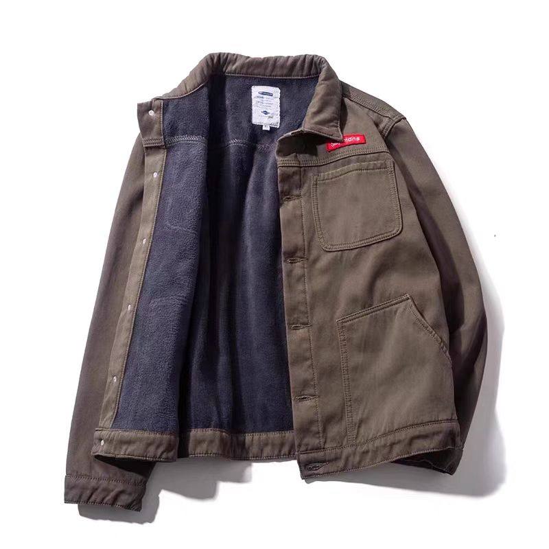 日系秋冬外套干活穿的加绒加厚耐磨脏多口袋工装宽松大码男装夹克,淘宝优惠券,粉丝福利购,淘宝优惠卷
