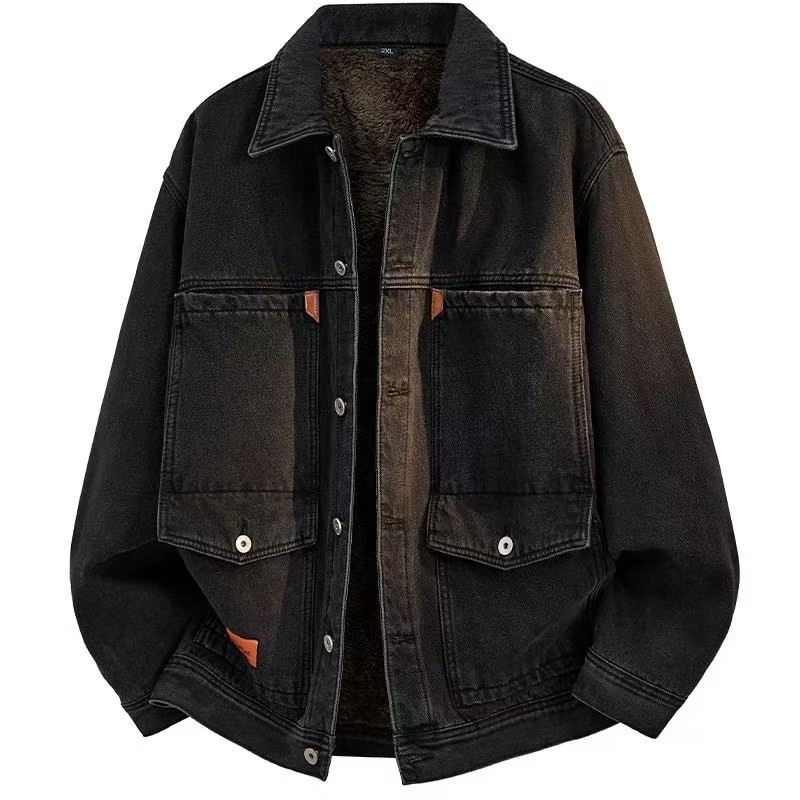 加绒加厚保暖牛仔外套衣宽松特厚棉耐磨挡风衣加大码夹克冬季外套,淘宝优惠券,粉丝福利购,淘宝优惠卷