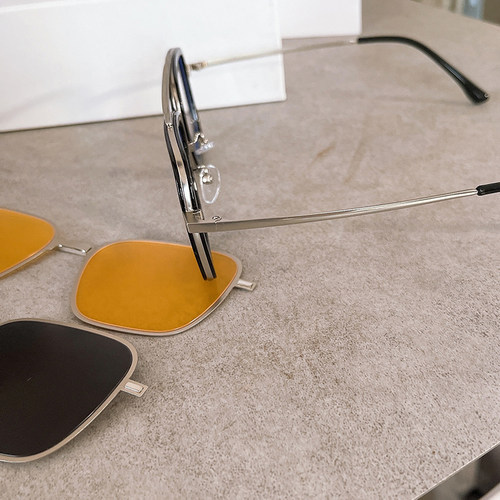 钢铁侠同款二合一折叠磁吸偏光墨镜眼镜男款近视可配度数太阳镜女 - 图1