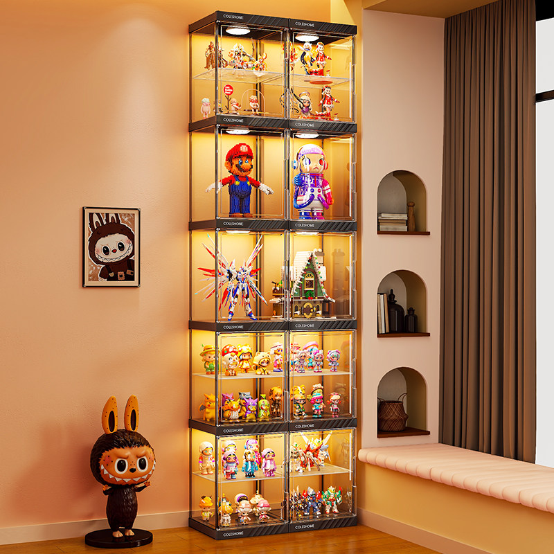 手办展示柜适用乐高模型积木收纳盒家用透明盲盒分层玩具摆件架子,淘宝优惠券,粉丝福利购,淘宝优惠卷