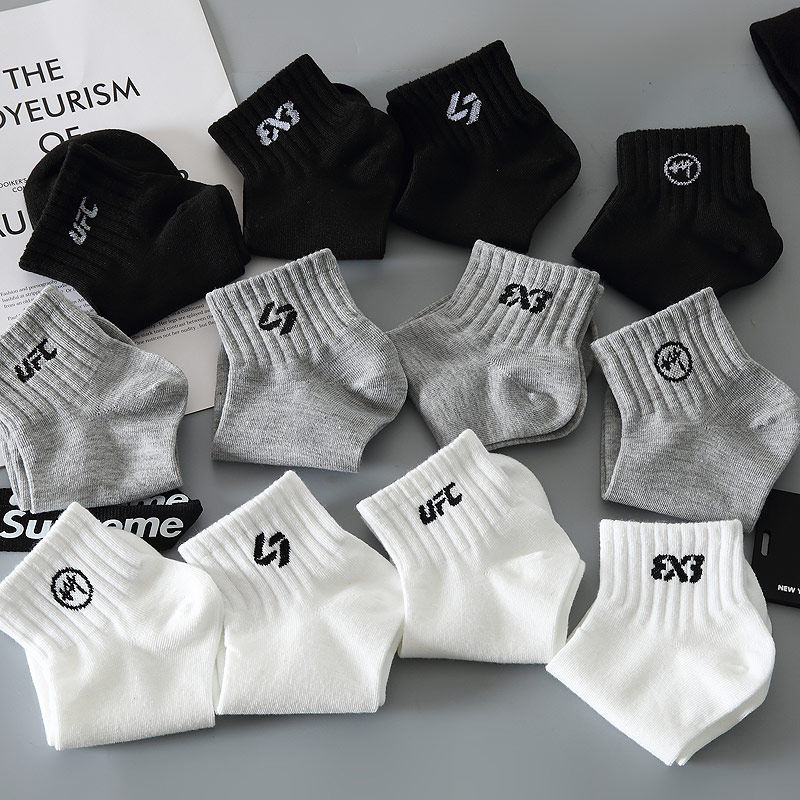 夏季白色袜子潮ins男短袜运动薄款黑色船袜夏款篮球袜防臭中筒袜,淘宝优惠券,粉丝福利购,淘宝优惠卷